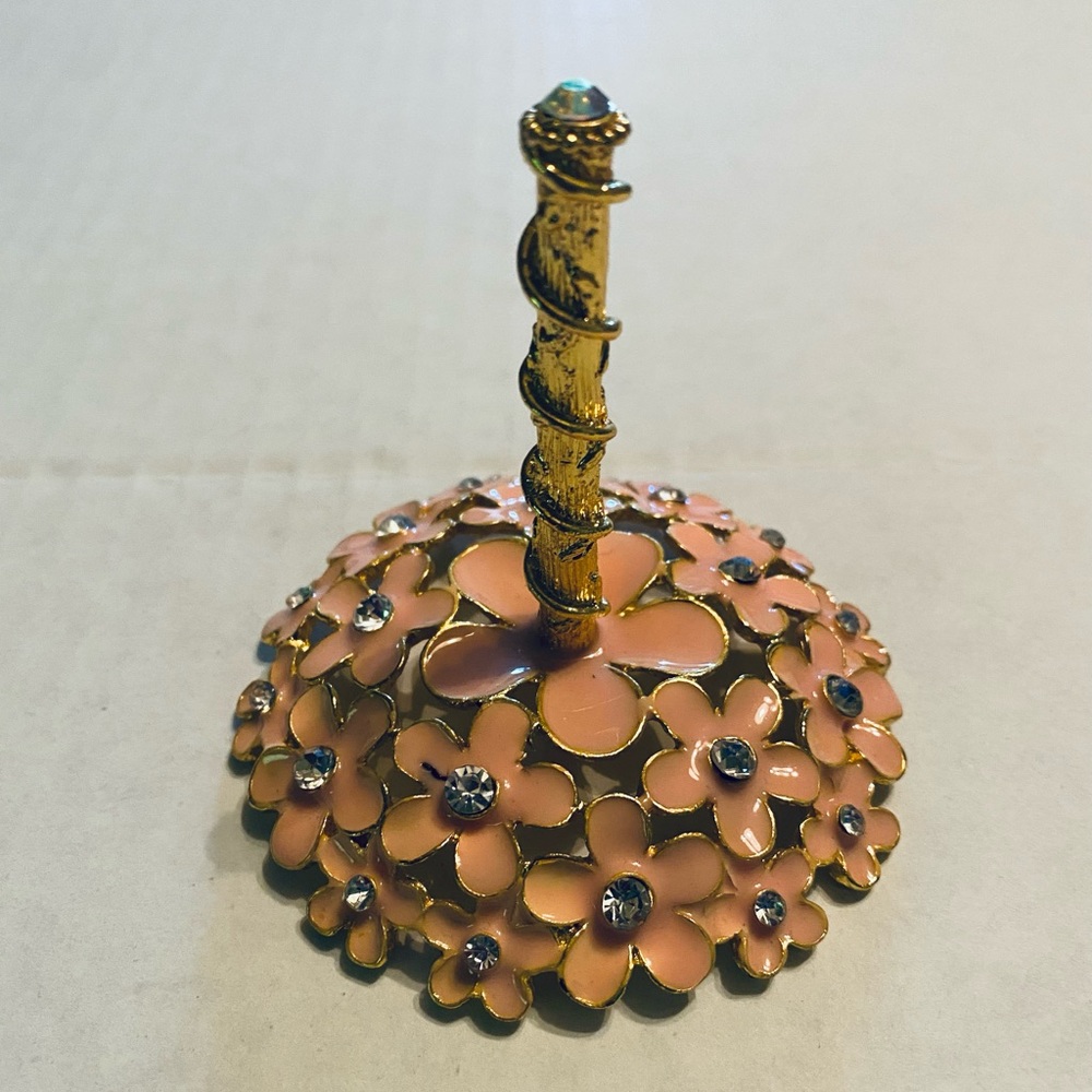 Pink and Gold Rhinestone Ring Holder